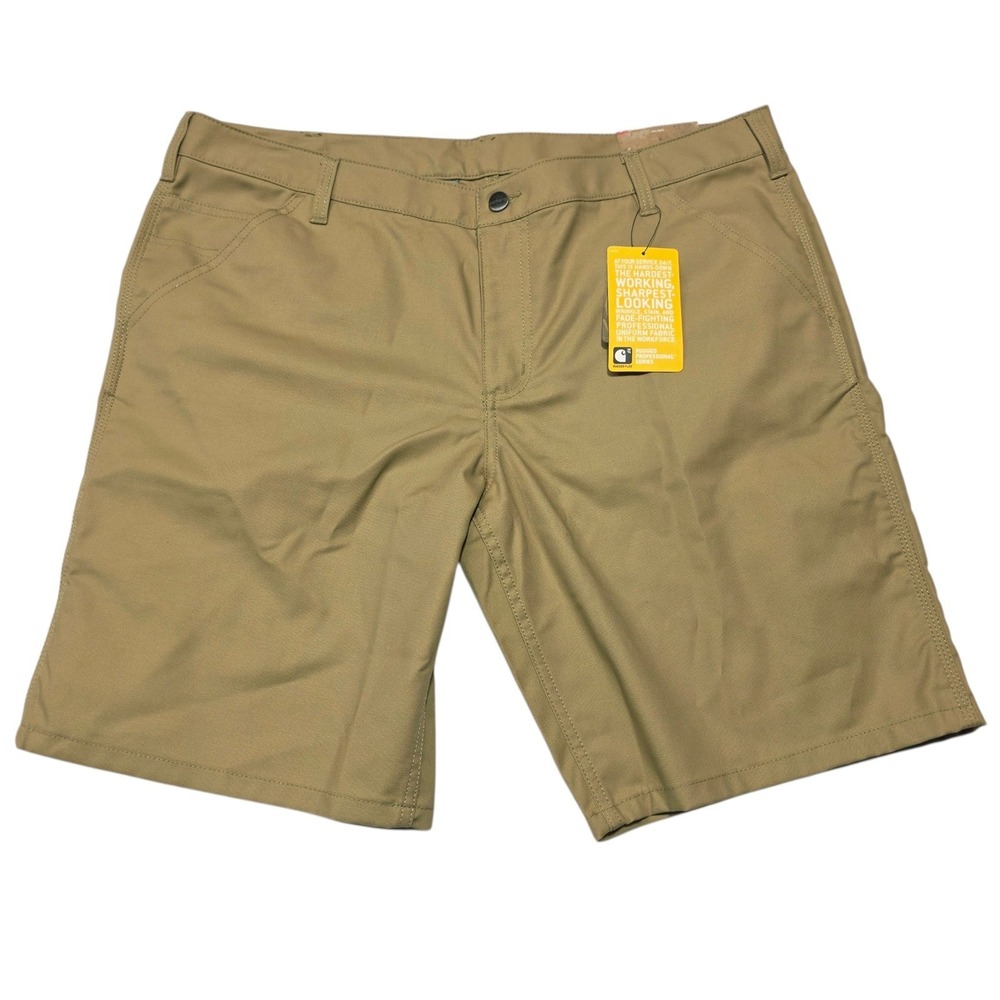 Carhartt Rugged Professional Short Womens 18 Tan Cotton Stretch Workwear